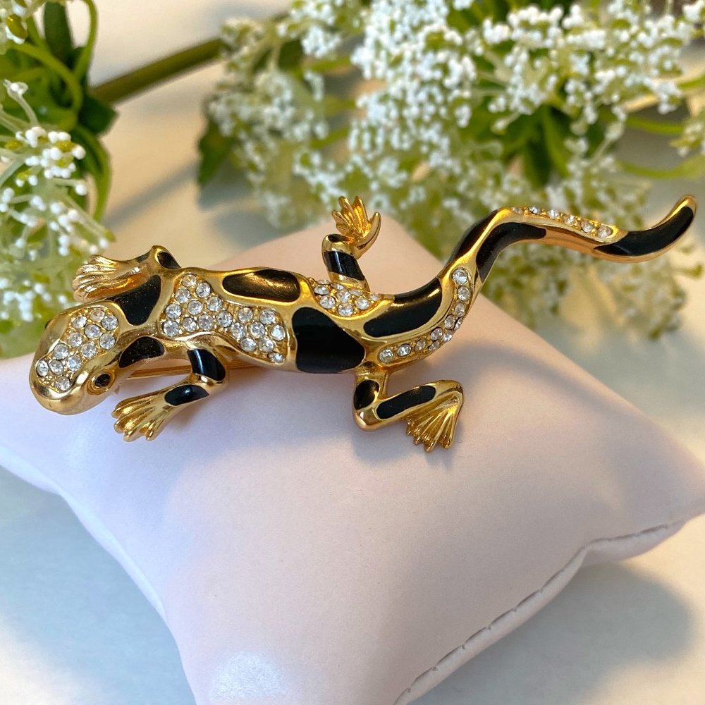 Vintage Signed Christian Dior - Germany Gecko Pin